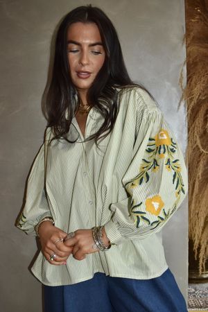 Hutton Crewel Work Shirt Olive